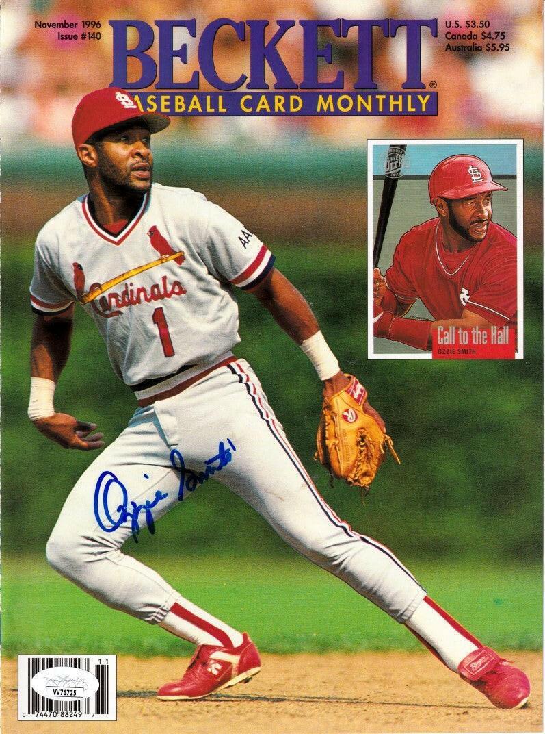 Ozzie Smith signed St Louis Cardinals 1996 Beckett Baseball cover JSA - AutographsForSale.com