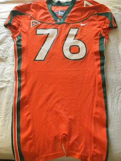 Carlos Joseph Miami Hurricanes 2001 2002 2003 game worn Nike jersey - AutographsForSale.com
