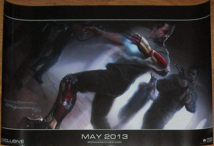 Iron Man 3 Marvel 2012 SDCC exclusive 13x20 art movie poster - AutographsForSale.com