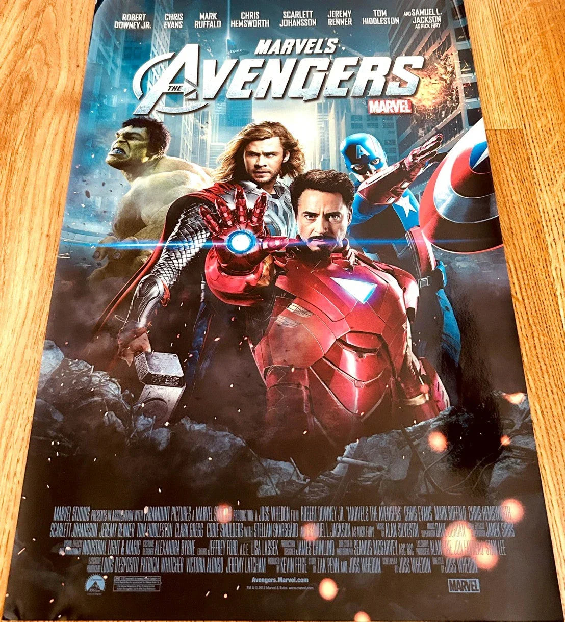 Avengers 2012 mini poster Captain America Hulk Iron Man Thor - AutographsForSale.com