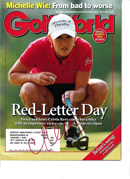 Cristie Kerr signed 2007 US Women’s Open Golf World issue - AutographsForSale.com
