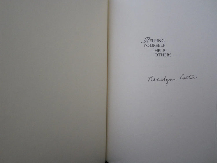 Rosalynn Carter signed Helping Yourself Help Others book - AutographsForSale.com