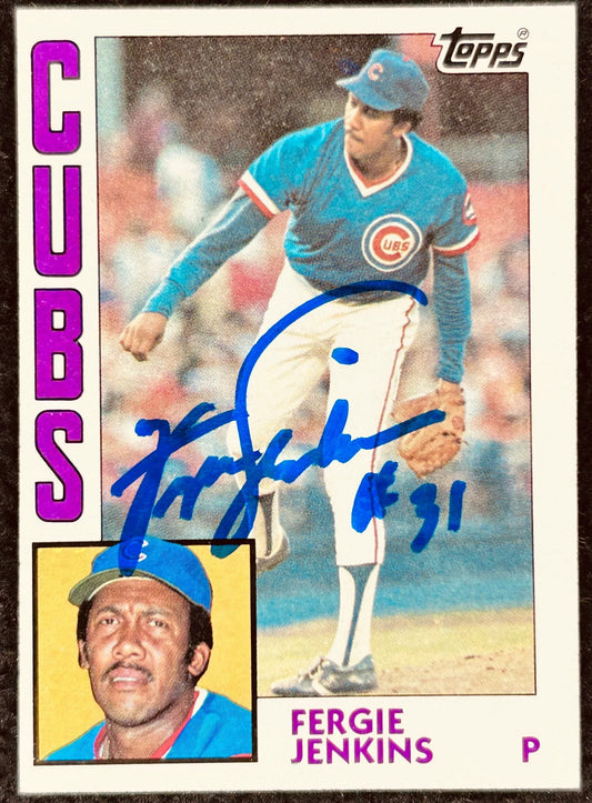 Fergie Jenkins signed Cubs 1984 Topps card MLB hologram - AutographsForSale.com