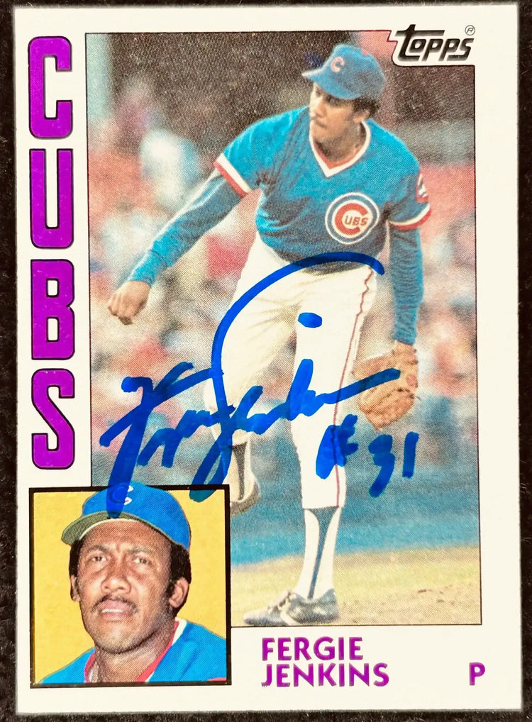 Fergie Jenkins signed Cubs 1984 Topps card MLB hologram - AutographsForSale.com