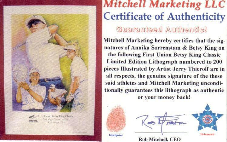 Annika Sorenstam Betsy King signed LPGA 18x24 litho framed - AutographsForSale.com