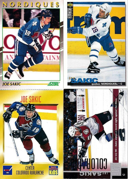 Joe Sakic 4 NHL hockey cards 1991 Score Young Superstars 1996 SI for Kids - AutographsForSale.com