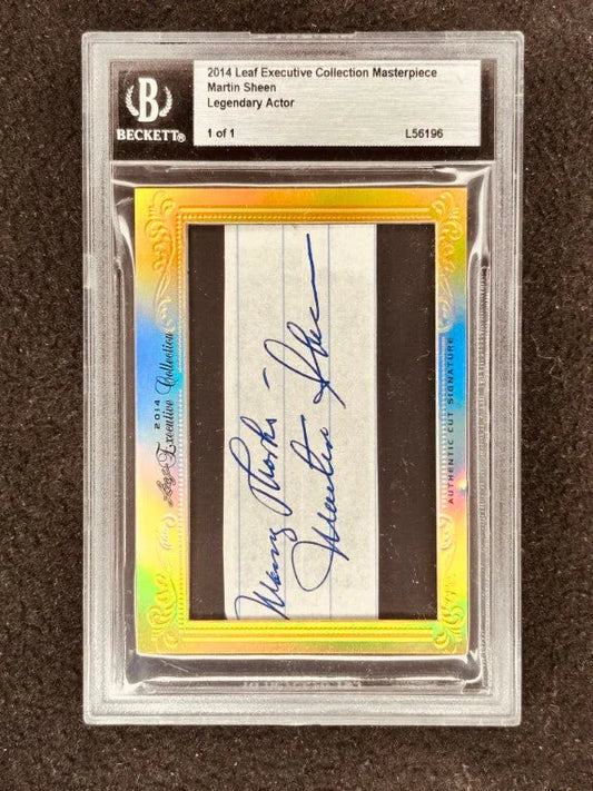 Martin Sheen 2014 Leaf Masterpiece Cut Signature certified autograph card 1/1 JSA West Wing - AutographsForSale.com