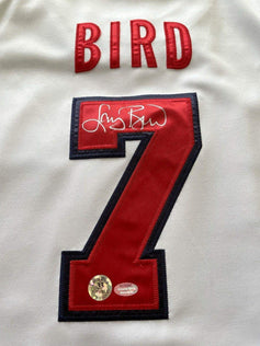 Larry Bird signed 1992 USA Dream Team Gold Medal Nike white jersey Schwartz - AutographsForSale.com