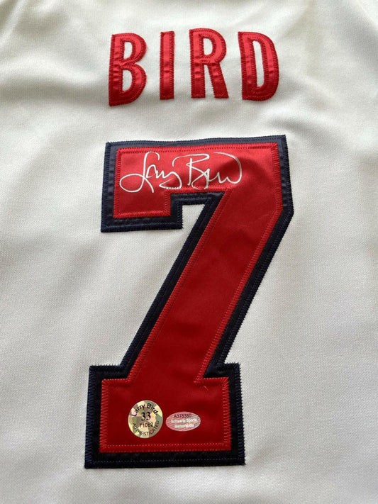 Larry Bird signed 1992 US Dream Team Gold Medal Nike white jersey Schwartz - AutographsForSale.com