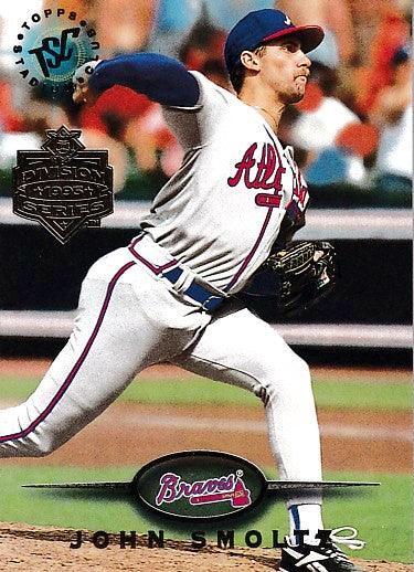 John Smoltz Atlanta Braves 1995 Stadium Club Super team card - AutographsForSale.com