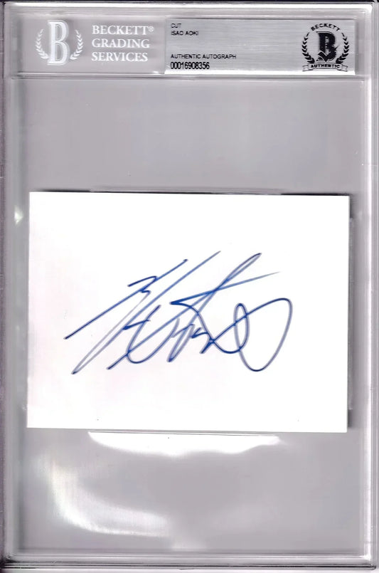 Isao Aoki signed autograph album book page BAS certified - AutographsForSale.com