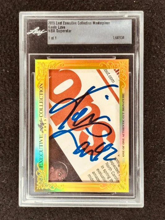 Kevin Love 2015 Leaf Masterpiece Cut Signature certified autograph card 1/1 JSA UCLA - AutographsForSale.com