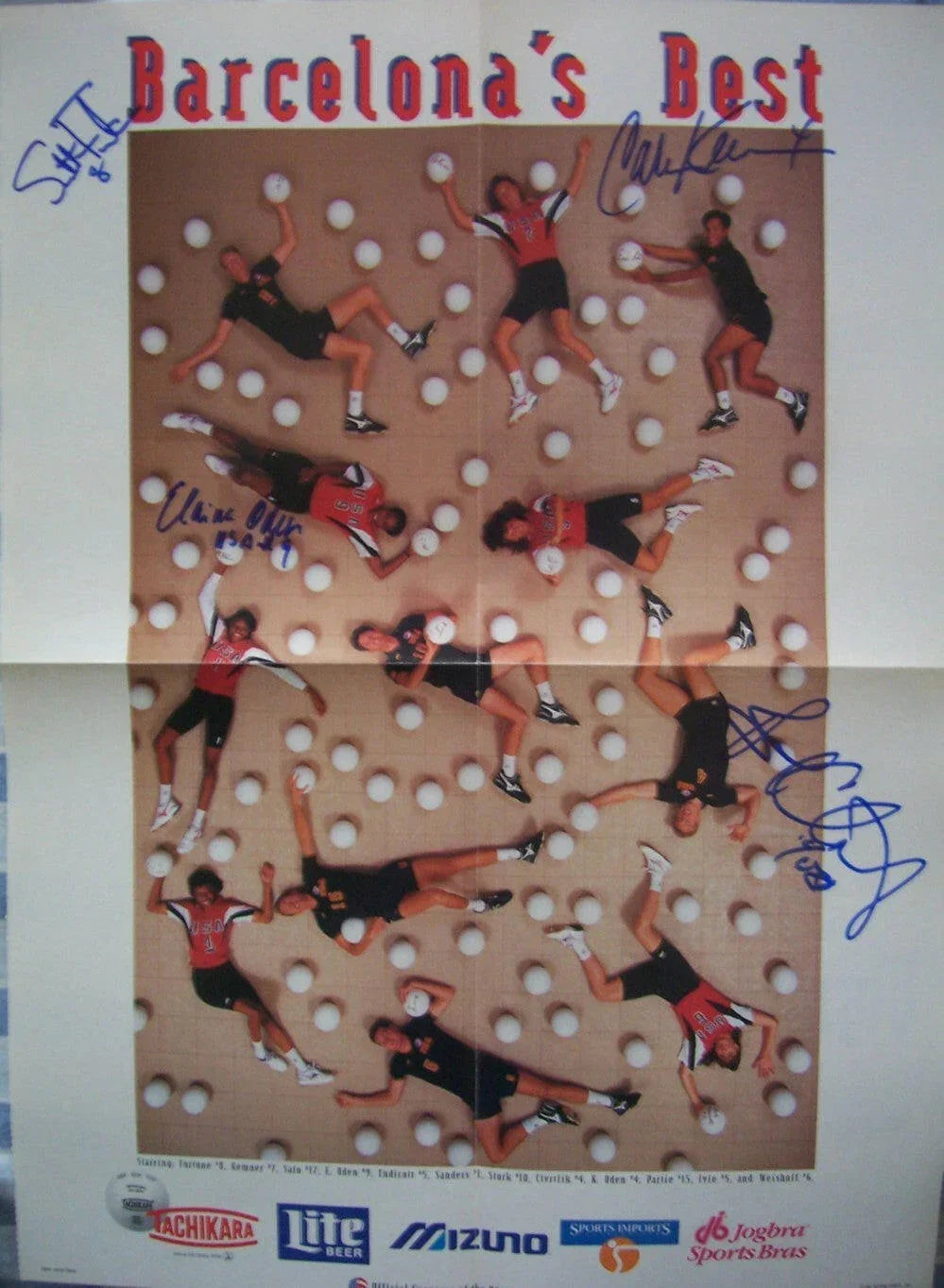 Bob Ctvrtlik Scott Fortune Caren Kemner Elaina Oden signed 1992 US Olympic team Volleyball poster - AutographsForSale.com