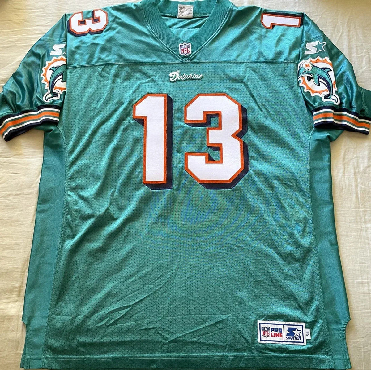Dan Marino Dolphins 1997 1998 Starter game model aqua jersey NEW - AutographsForSale.com