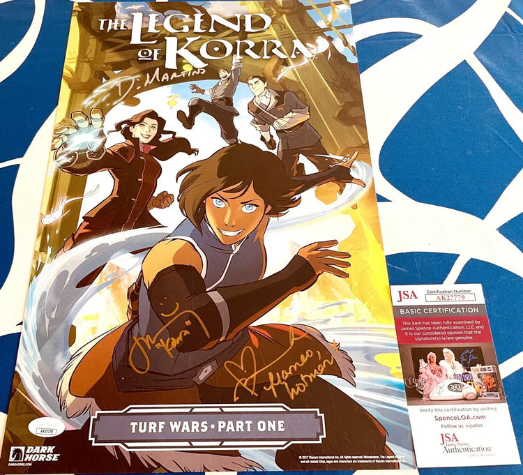 Janet Varney Michael DiMartino Irene Koh signed 2017 SDCC Legend of Korra poster JSA - AutographsForSale.com