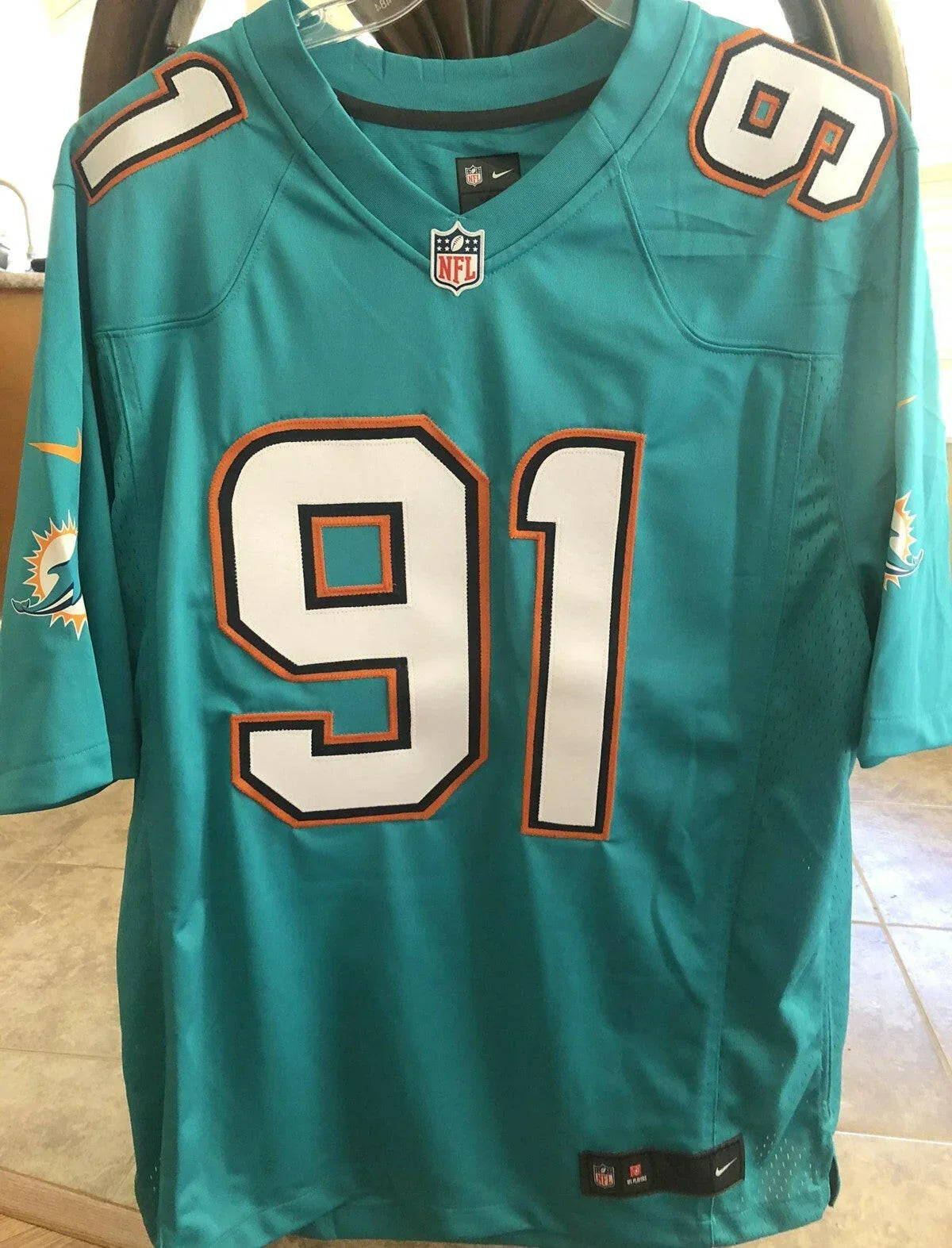 Cameron Wake Dolphins 2013 to 2017 Nike aqua jersey NEW - AutographsForSale.com