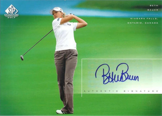 Beth Bauer certified signed 2004 SP Signature golf 8x10 LPGA photo card - AutographsForSale.com