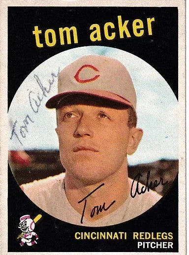 Tom Acker autographed Cincinnati Reds 1959 Topps card - AutographsForSale.com