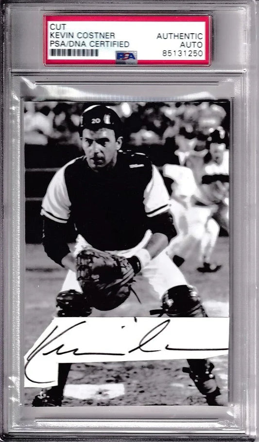 Kevin Costner signed cut autograph & Bull Durham movie 3x5 photo PSA/DNA slab - AutographsForSale.com