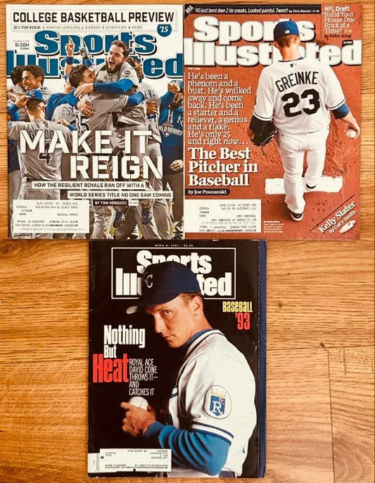 3 KC Royals Sports Illustrated magazines 2015 WS Champs David Cone Zack Greinke - AutographsForSale.com