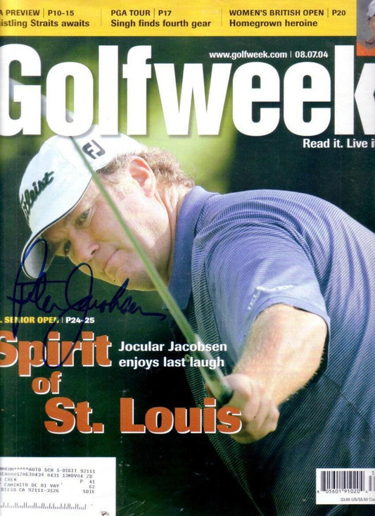 Peter Jacobsen autographed 2004 Golfweek magazine cover - AutographsForSale.com