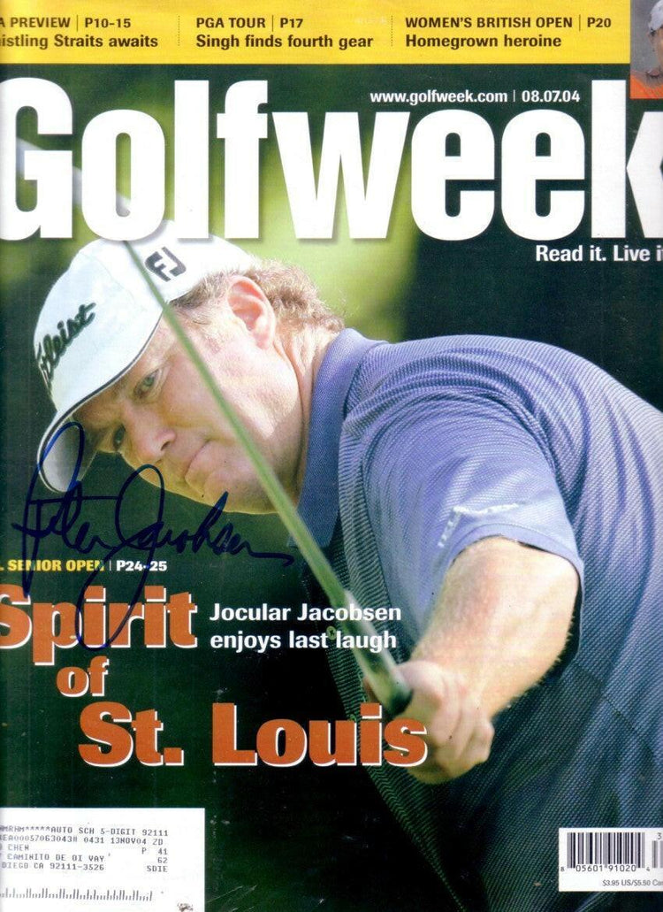Peter Jacobsen autographed 2004 Golfweek magazine cover - AutographsForSale.com
