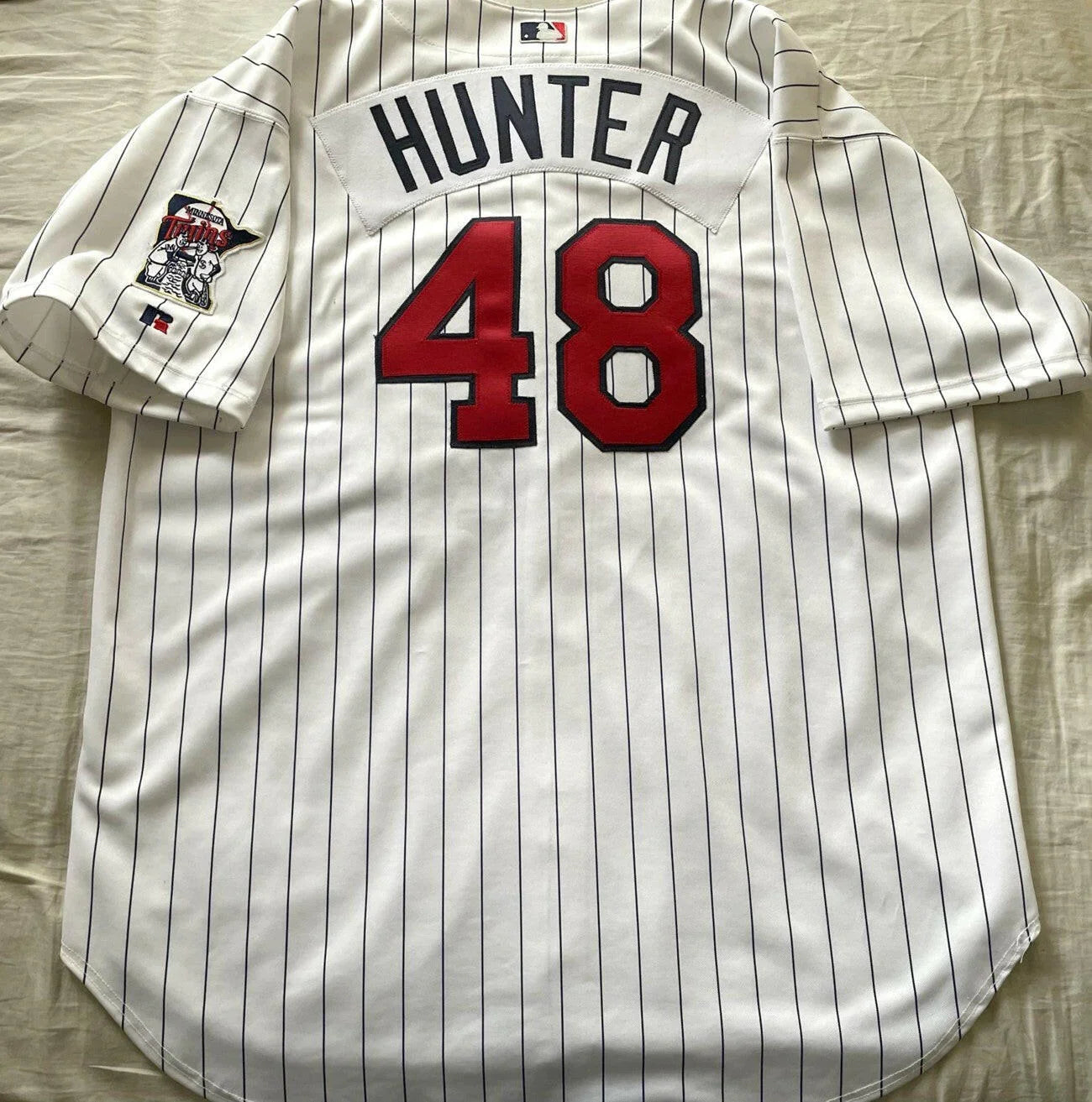 Torii Hunter Minnesota Twins 2002 2003 2004 authentic Russell Athletic game model white jersey - AutographsForSale.com