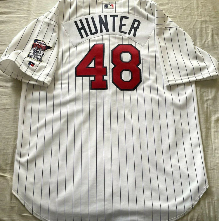 Torii Hunter Minnesota Twins 2002 2003 2004 Authentic Russell Athletic game model white jersey - AutographsForSale.com