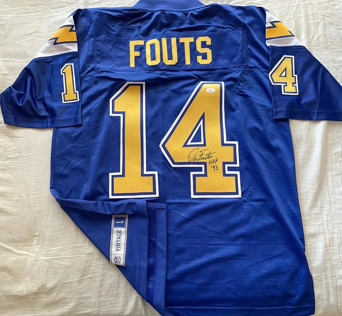 Dan Fouts signed SD Chargers 80s NFL vintage blue jersey JSA - AutographsForSale.com