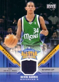 Devin Harris Upper Deck 2005 All-Star Weekend Rookie Challenge game worn warm-up card - AutographsForSale.com