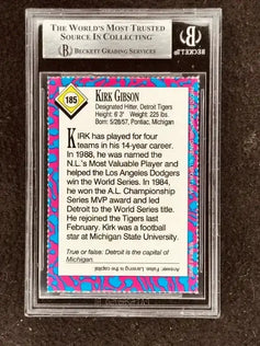 Kirk Gibson signed Detroit Tigers 1993 SI for Kids card BAS - AutographsForSale.com