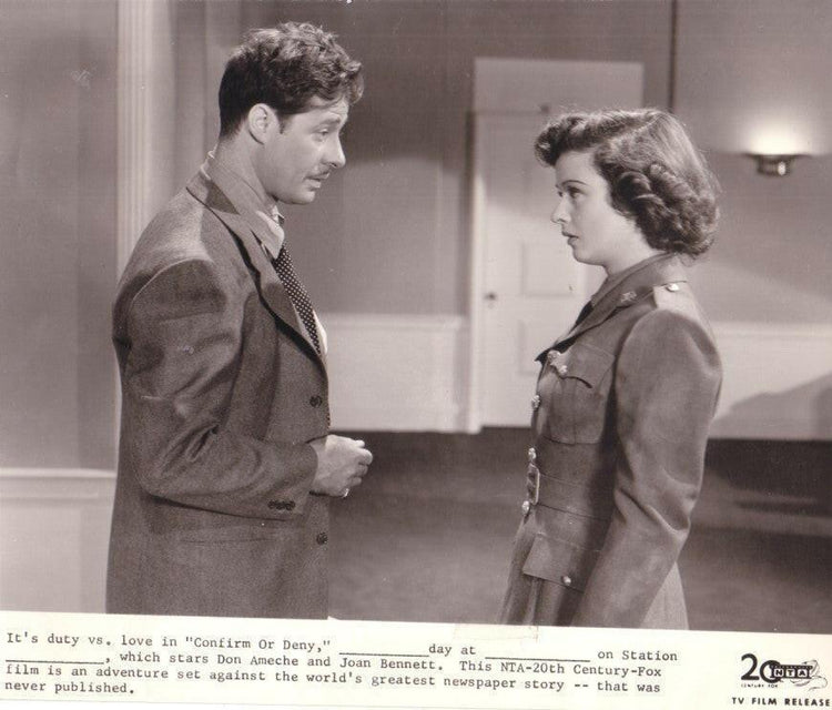 Confirm Deny movie Don Ameche & Joan Bennett 1941 photo - AutographsForSale.com