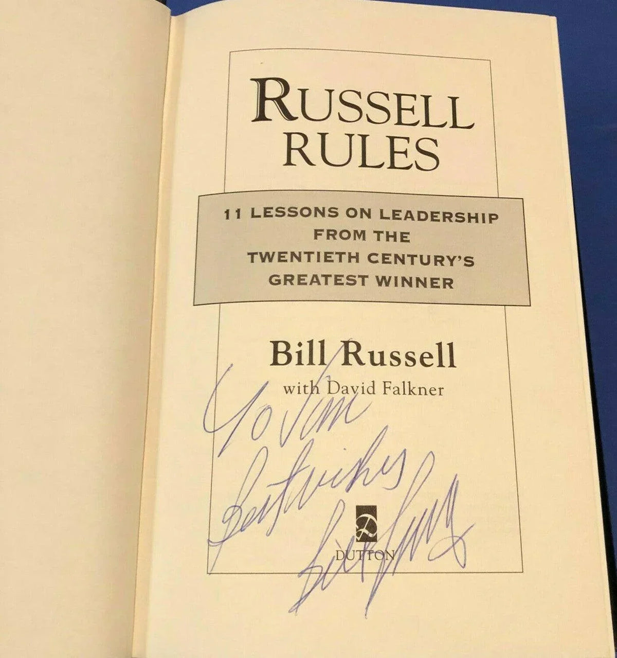 Bill Russell signed Russell Rules book To Jim Boston Celtics - AutographsForSale.com