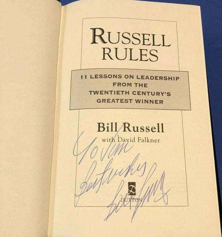 Bill Russell signed Russell Rules book To Jim Boston Celtics - AutographsForSale.com