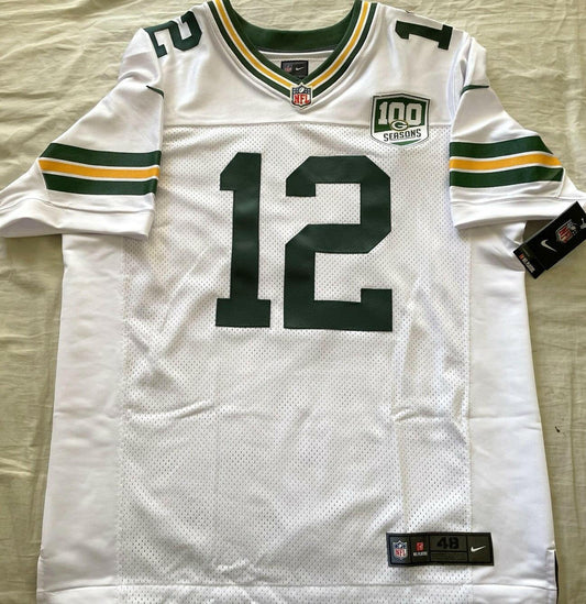 Aaron Rodgers Green Bay Packers 2018 Nike Elite game model white jersey NEW - AutographsForSale.com