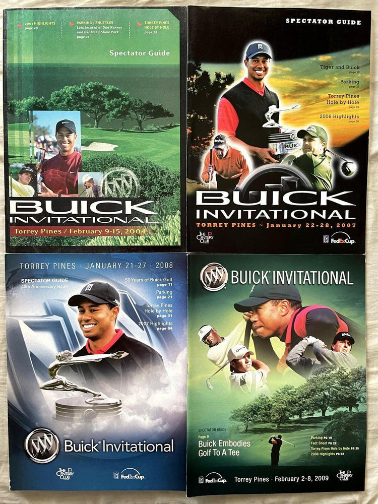 Tiger Woods 4 Buick Invitational PGA Tour golf programs 2004 2007 2008 2009 - AutographsForSale.com