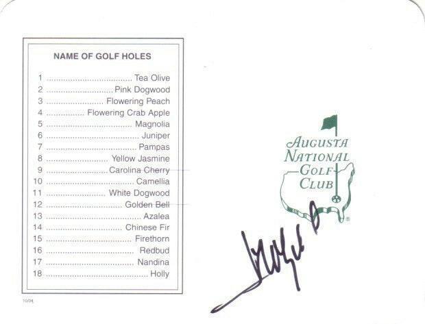 Jose Maria Olazabal autographed Augusta National Masters scorecard - AutographsForSale.com