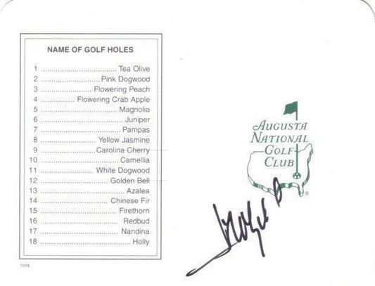 Jose Maria Olazabal autographed Augusta National Masters scorecard - AutographsForSale.com