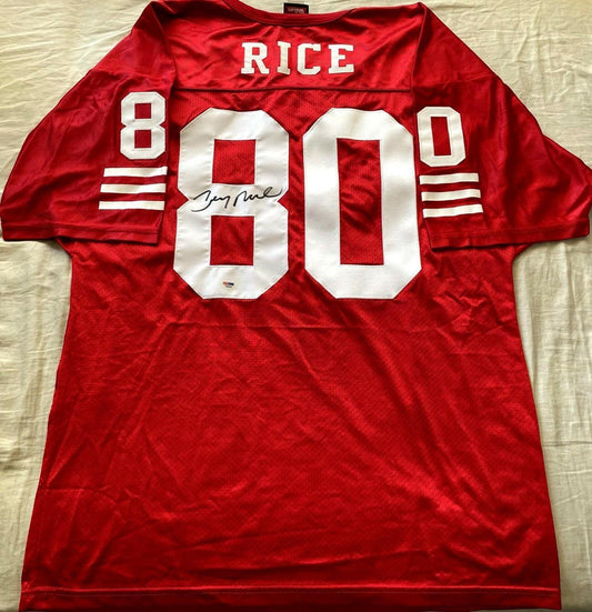 Jerry Rice signed SF 49ers 1994 Wilson red jersey PSA/DNA - AutographsForSale.com