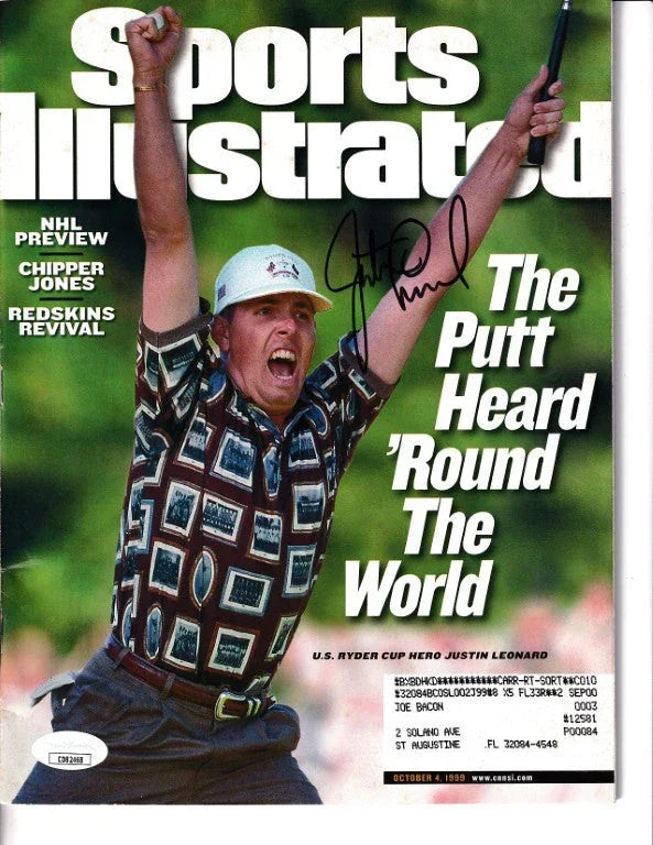 Justin Leonard signed 1999 Ryder Cup Sports Illustrated magazine JSA - AutographsForSale.com