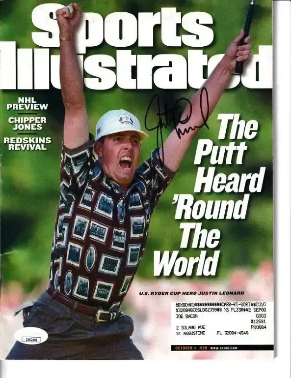 Justin Leonard signed 1999 Ryder Cup Sports Illustrated magazine JSA - AutographsForSale.com