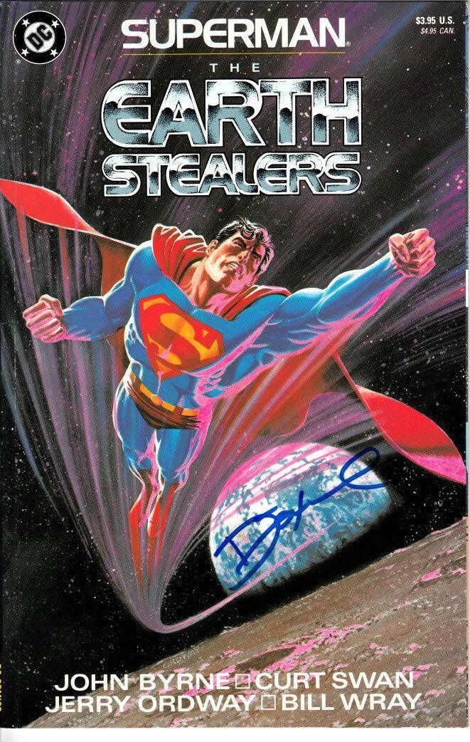 Dennis Denny O'Neil signed 1988 Superman Earth Stealers comic book graphic novel - AutographsForSale.com