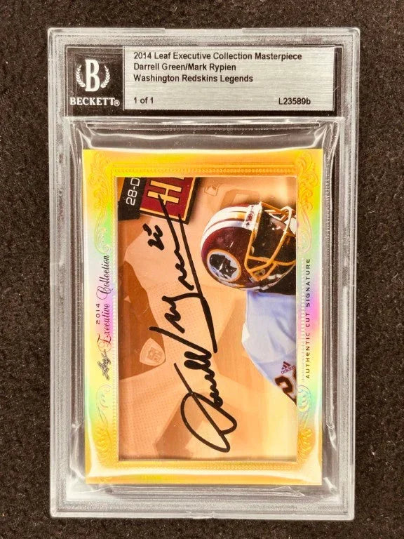Darrell Green & Mark Rypien 2014 Leaf Masterpiece Cut Signature certified signed card 1/1 JSA Redskins - AutographsForSale.com