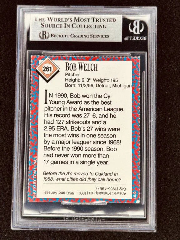 Bob Welch autographed Oakland A's 1991 SI for Kids card BAS - AutographsForSale.com