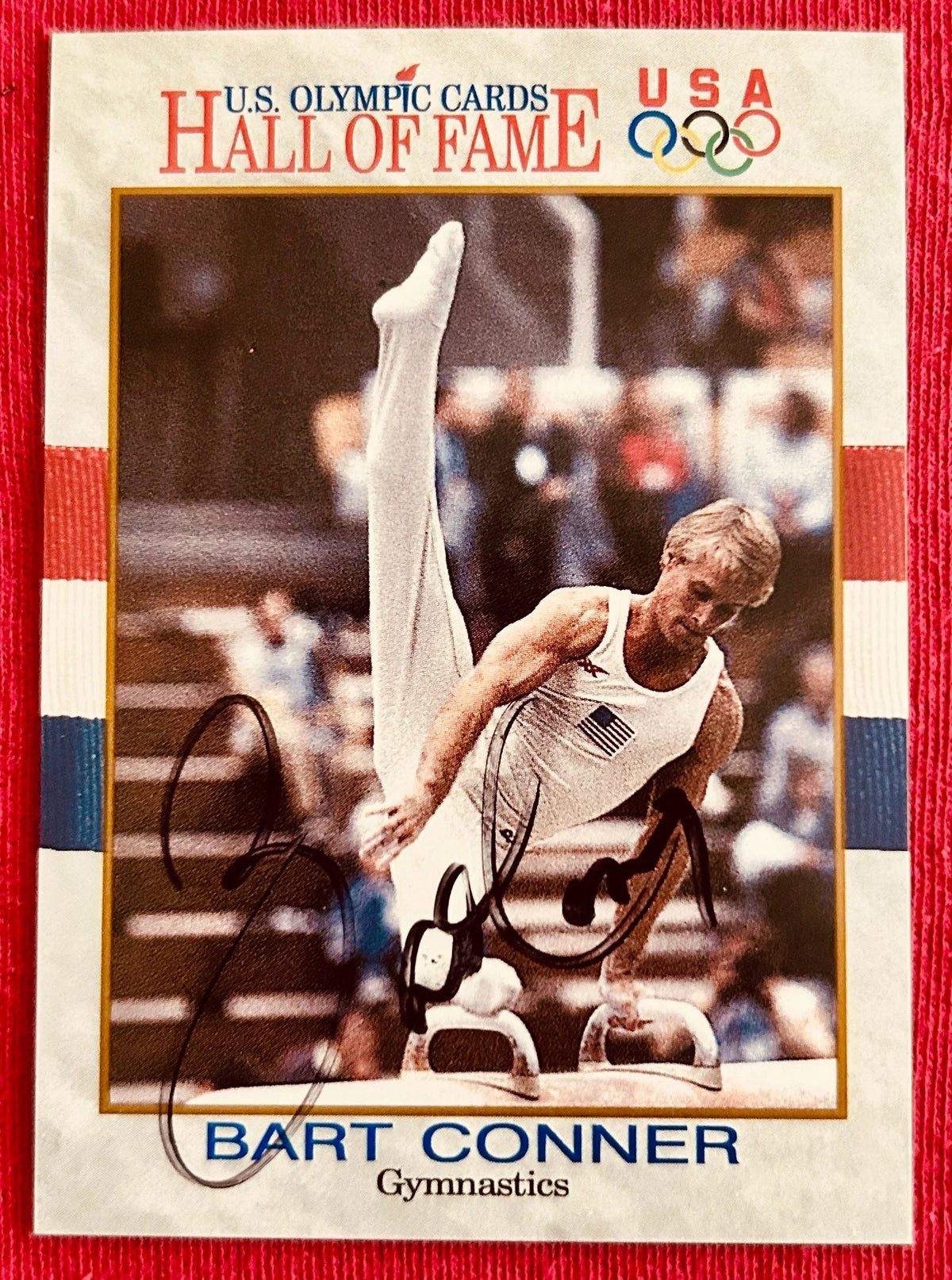 Bart Conner signed gymnastics 1991 US Olympic Hall of Fame card - AutographsForSale.com