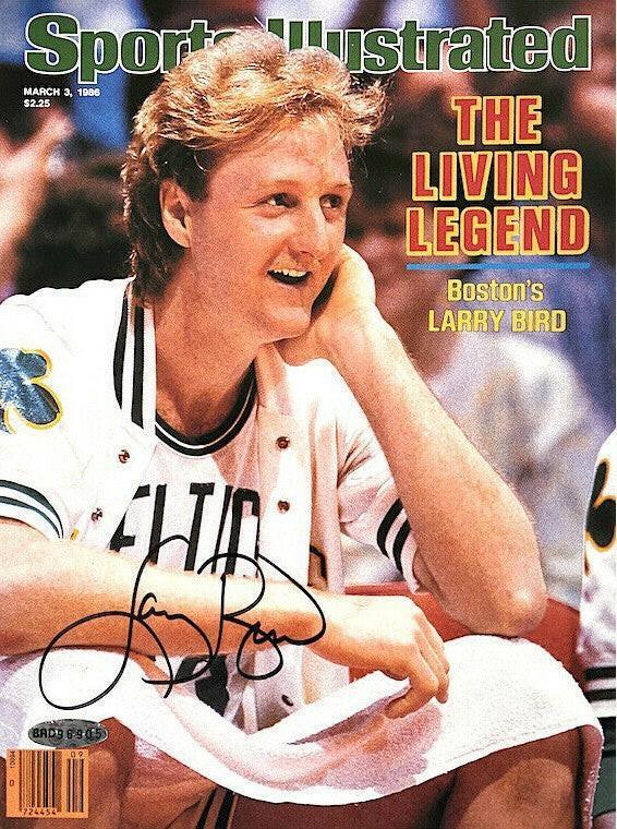 Larry Bird signed Celtics 1986 Sports Illustrated cover framed UDA - AutographsForSale.com
