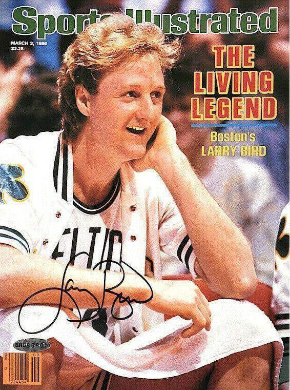 Larry Bird signed Celtics 1986 Sports Illustrated cover framed UDA - AutographsForSale.com