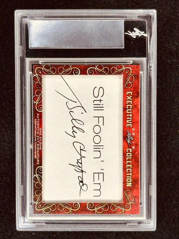 Bob Hope & Billy Crystal 2018 Leaf Masterpiece Cut Signature certified signed card 1/1 JSA - AutographsForSale.com
