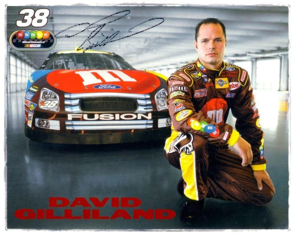 David Gilliland autographed NASCAR 8x10 photo card - AutographsForSale.com