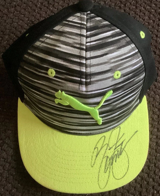 Rickie Fowler autographed yellow Puma golf youth size cap or hat JSA - AutographsForSale.com